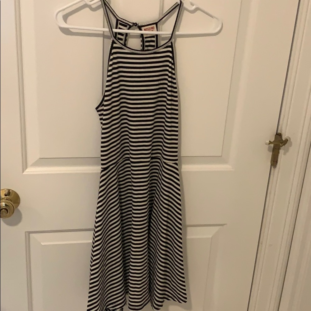 Black and White Striped Sun Dress